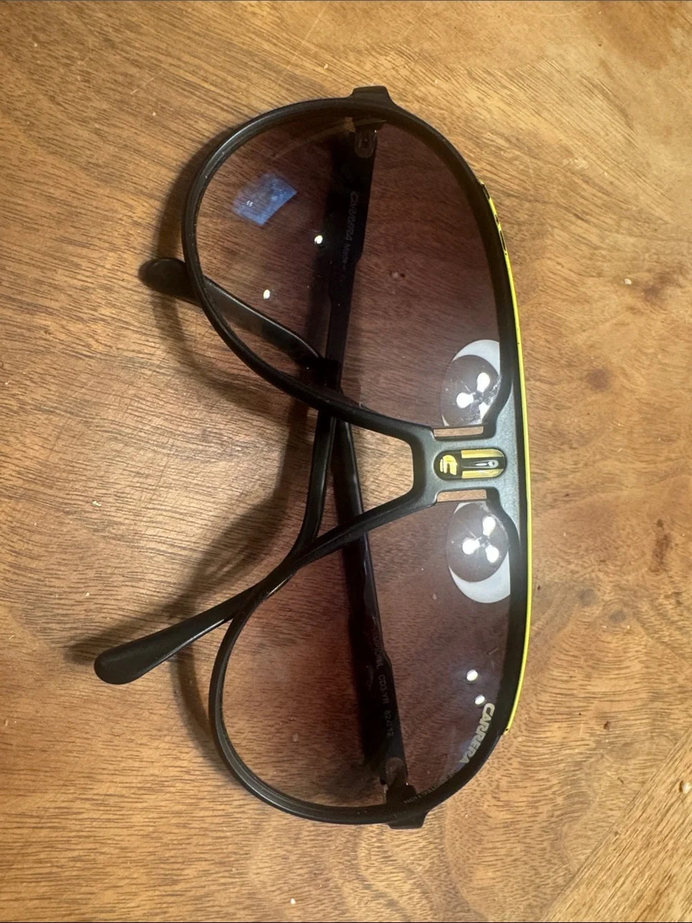 Carrera Black Sunglasses with Yellow Accent